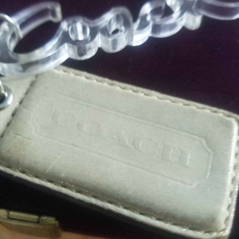 2X Vintage Coach Bag Charm Keychain Tag & Transparent Logo - Picture 8 of 9